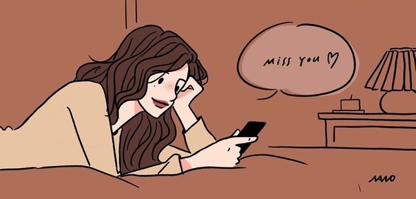 Аниме девушка переписывается