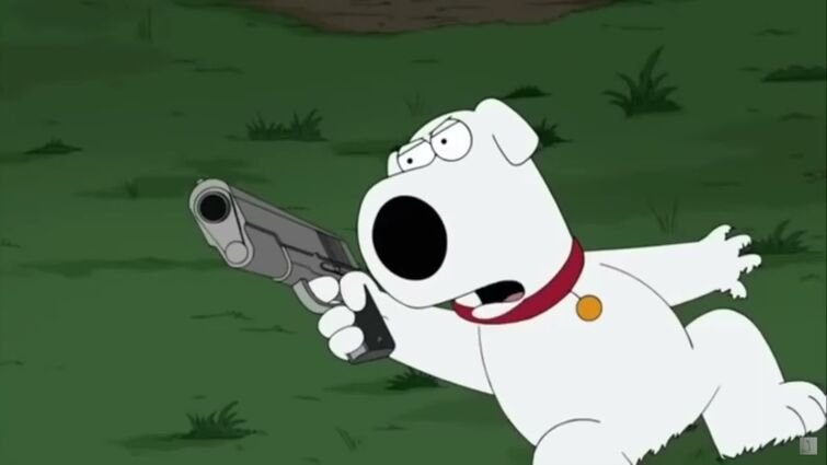 Брайан Гриффины с пистолетом