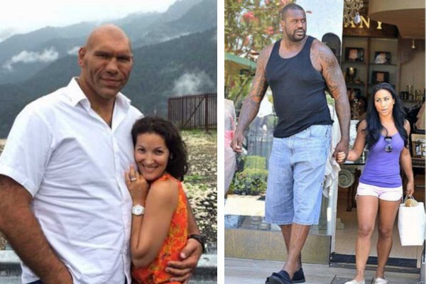 Большой мужчина и миниатюрная женщина