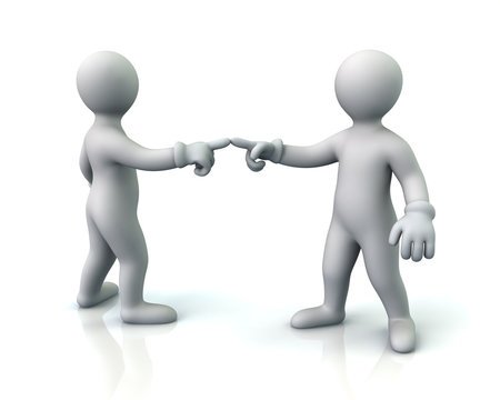 Два человека указывают