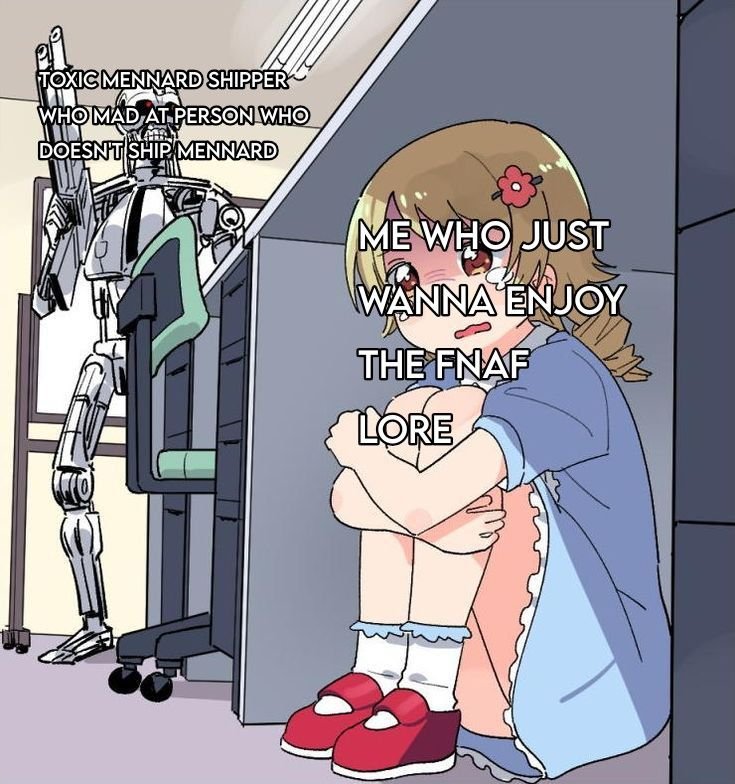 Мем с терминатором и девочкой под столом