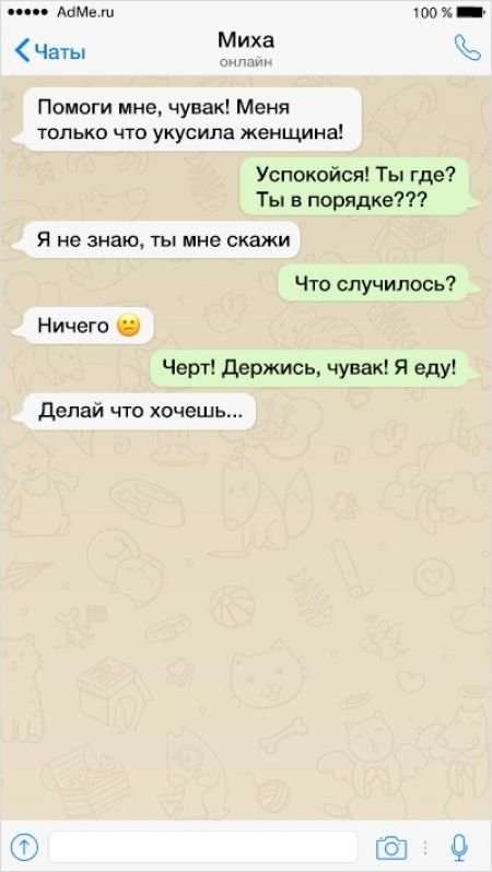 Переписки парня и девушки