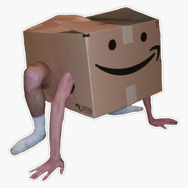 Человек коробка Амазон