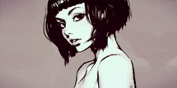 Черноволосая девушка с каре