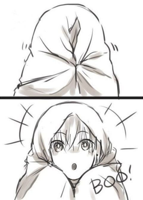 Укутался в одеяло аниме