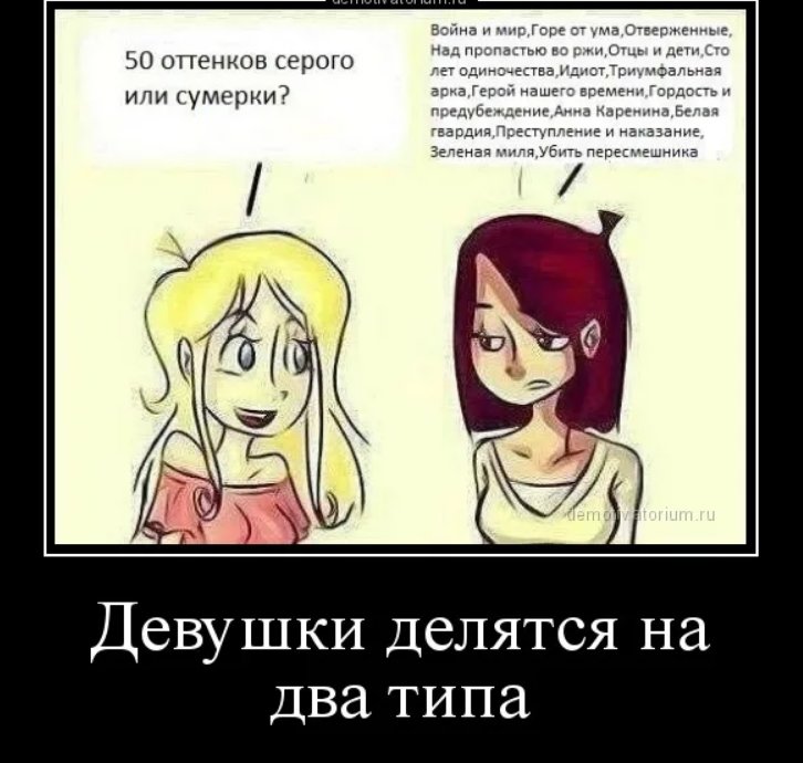 Девушки делятся на типы