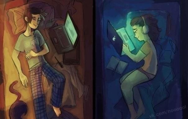 Парень и девушка на расстоянии