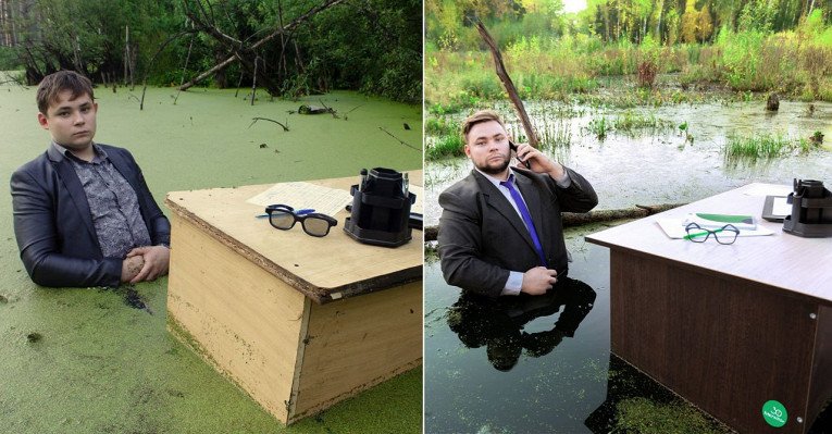 Бизнесмен в болоте