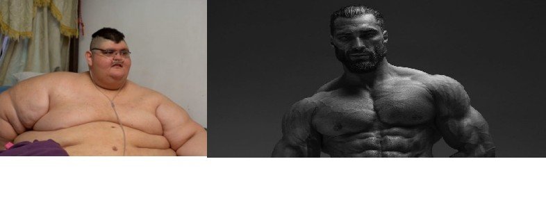 Мем качок на сером фоне