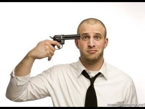 Человек стреляет в себя