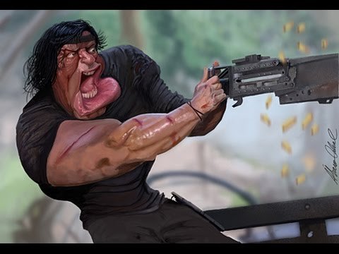 Рэмбо с пулеметом в Рембо 4