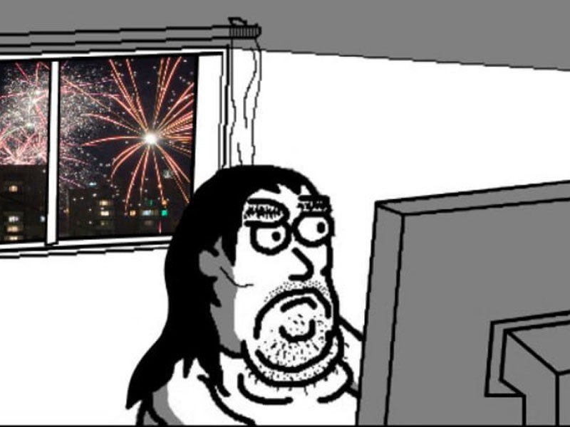 Задрот зашторивает окно