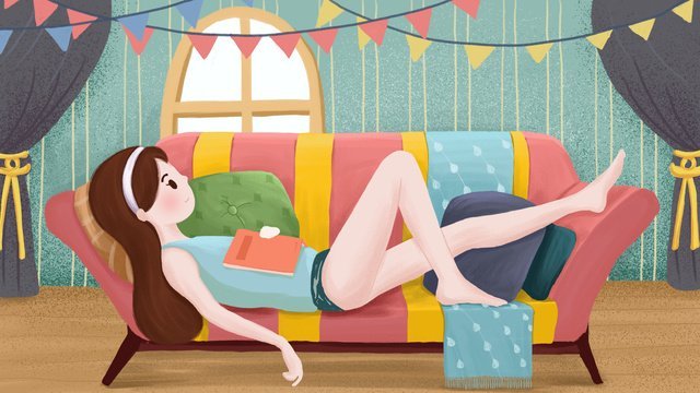 Девушка на диване оригинал