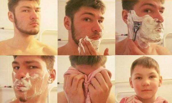 До и после бритья