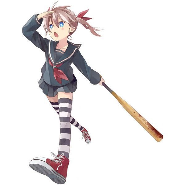 Аниме девушка с битой