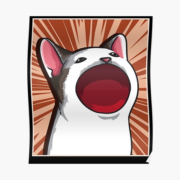 Кошка с открытым ртом Мем