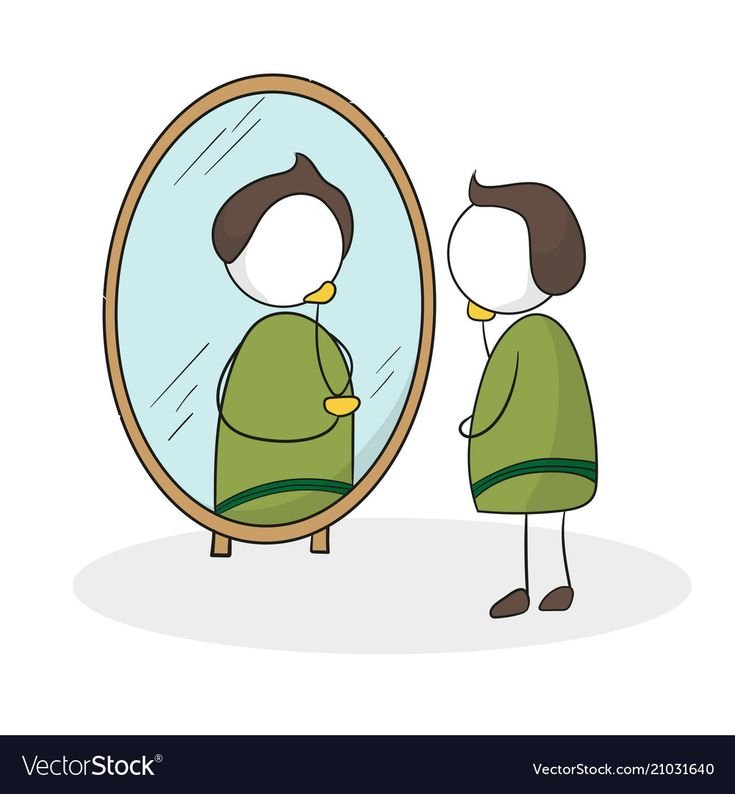 Отражение в зеркале иллюстрация