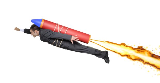 Мужчина на ракете