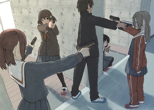 Аниме школьники дерутся