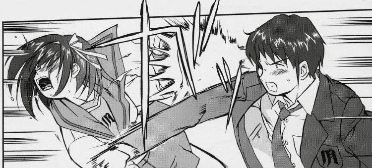 Аниме девушка ударила парня