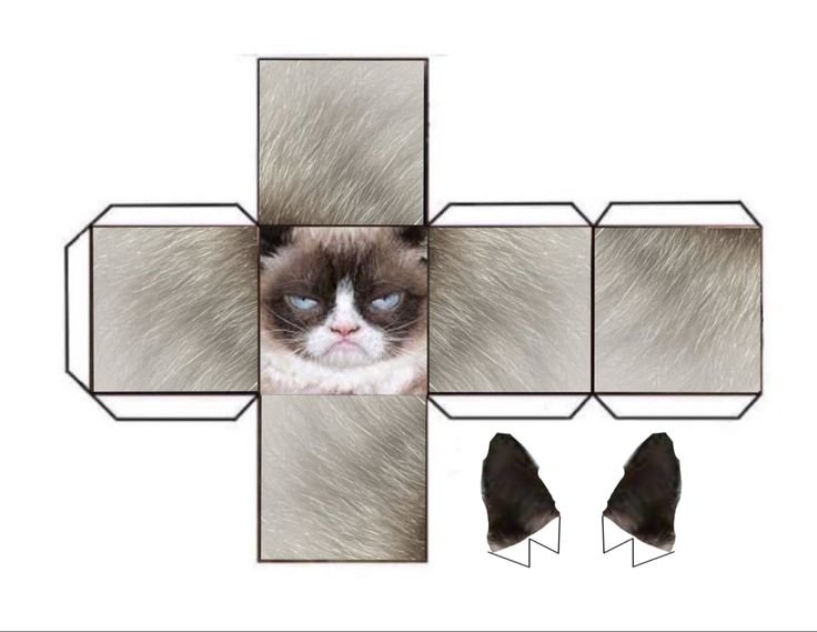 Котик кубик из бумаги