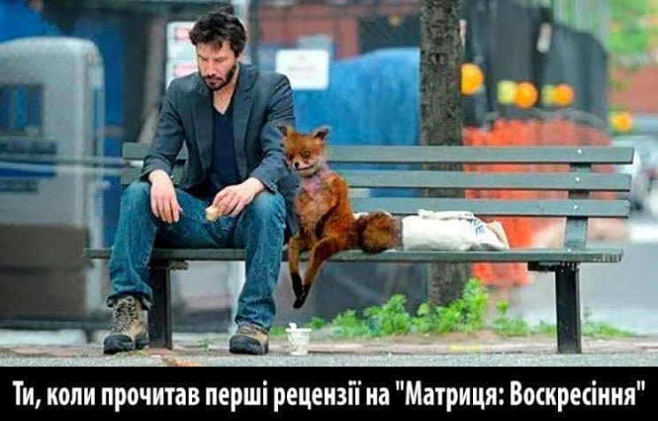 Упоротый Лис и Киану Ривз на лавке