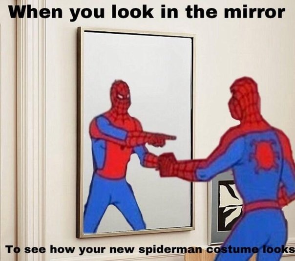 Человек паук в зеркале