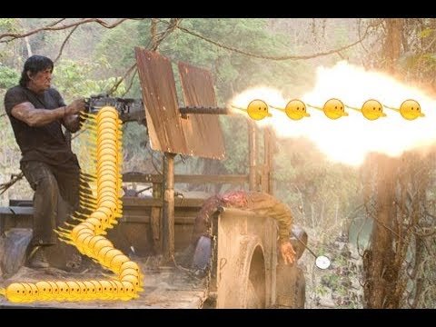 Сильвестр Сталлоне стреляет из пулемета