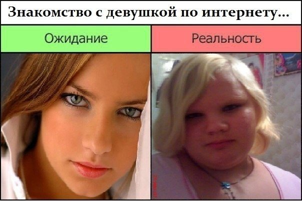 Девушка в инете ожидание реальность