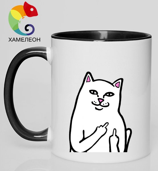 Кот с кружкой Мем