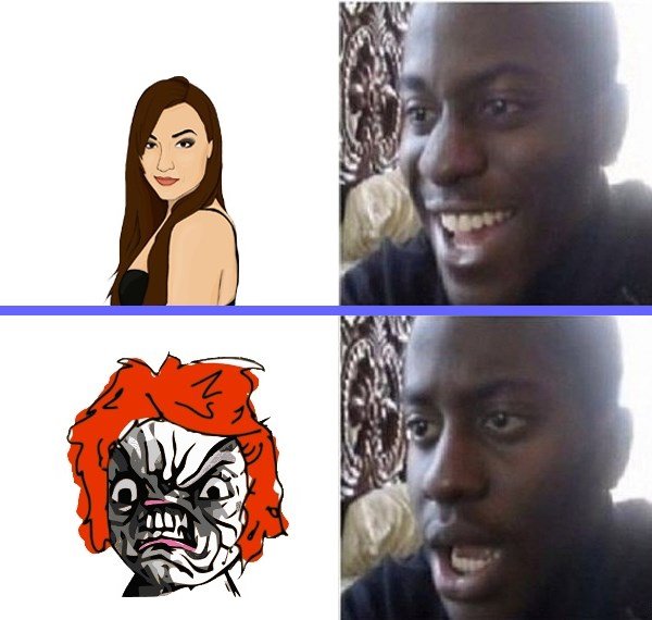 Негр улыбается и грустит