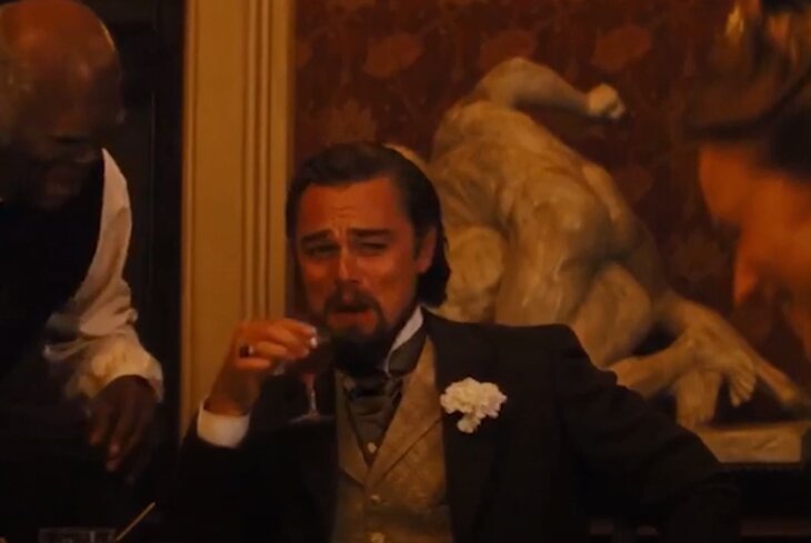 Мем из фильма Джанго освобожденный с Леонардо ди Каприо