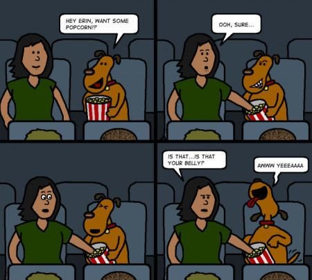 Член в коробке попкорна