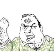 Машет кулаком