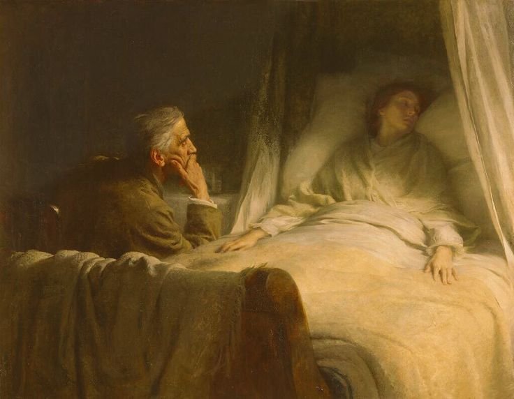 У кровати больного картина