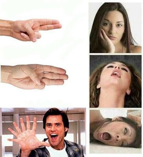 С пальцами и парнем