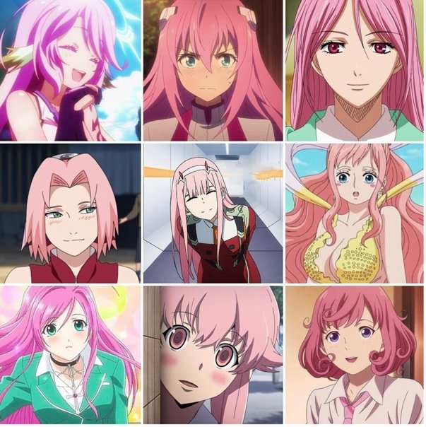 Аниме персонажи с розовыми волосами