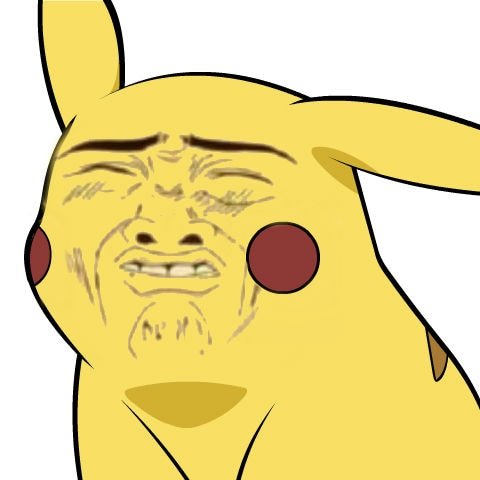 Удивленное лицо Пикачу