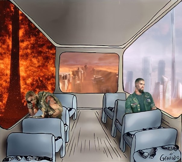 Мем двое в автобусе