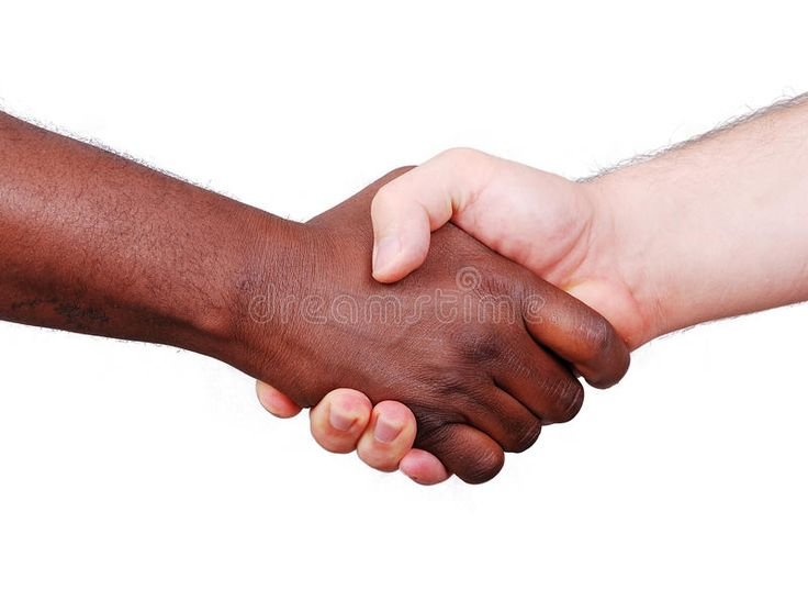 Мем черный и белый жмут руки