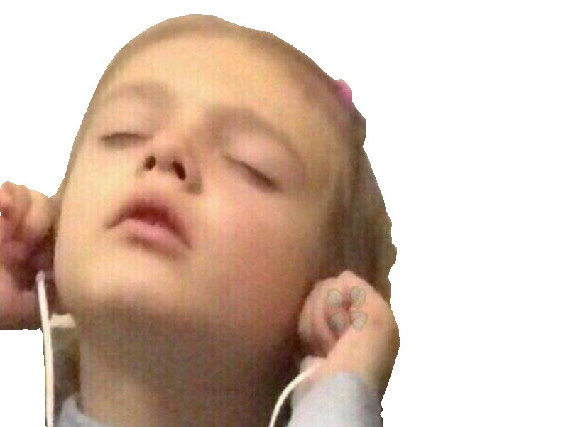 Девочка в наушниках Мем