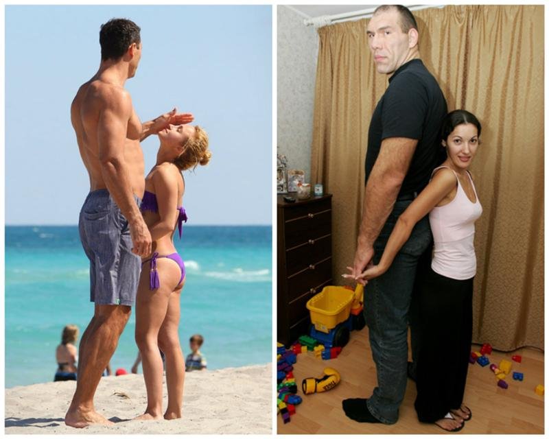 Высокий и маленькая девушка