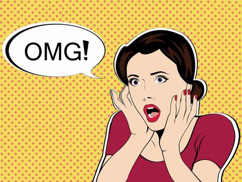 Девушка в шоке поп арт