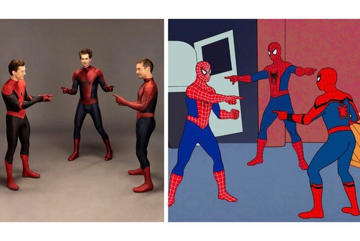 Тоби Магуайр и Эндрю Гарфилд мемы