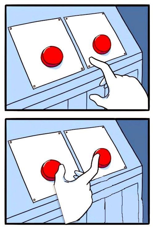 Мем выбор кнопки