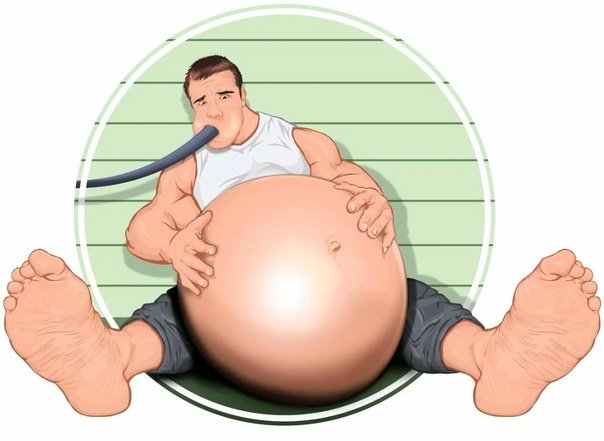 Люди большими животами