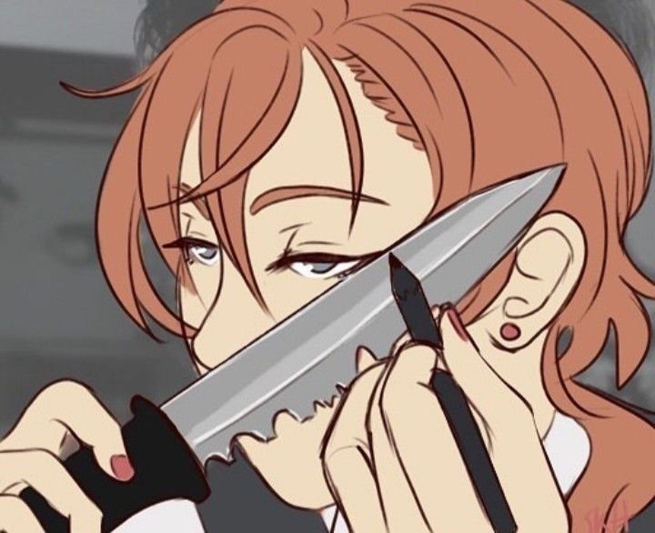 Чуя Накахара с ножом