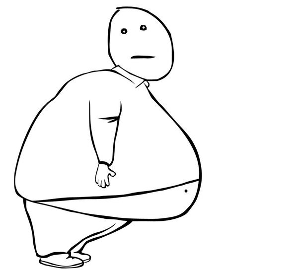 Человек с большим животом