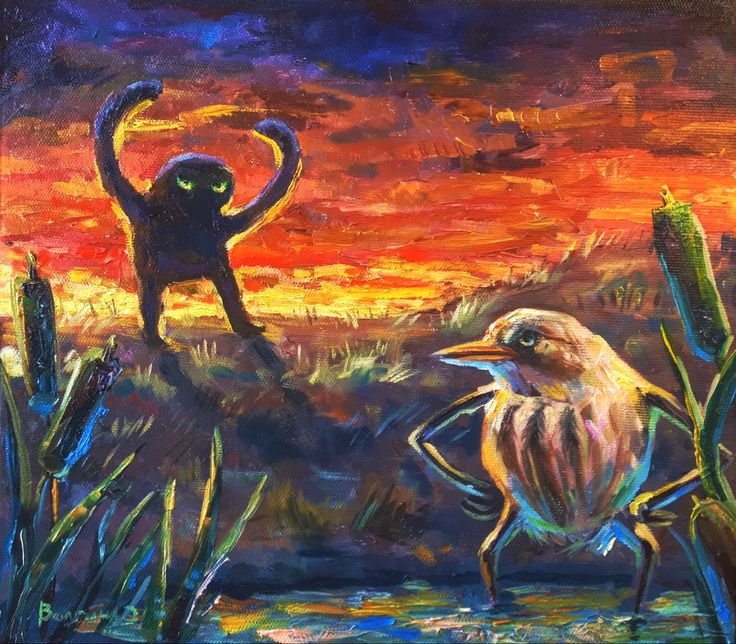 Картина маслом Мем