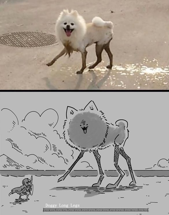 Собака с длинными ногами Мем